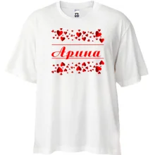 Футболка Oversize с сердечками и именем 