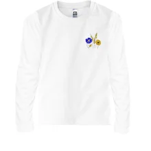 Детский лонгслив колоски с цветами АРТ (Вышивка)