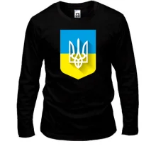 Лонгслив с Тризубом на фоне украиского флага
