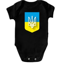 Дитяче боді з Тризубом на фоні українського прапора