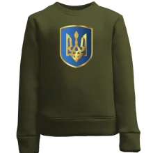 Дитячий світшот з тризубом на синьому щиті