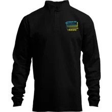 Чоловічий лонгслів поло зі стійкою I STAND WITH UKRAINE (Вишивка)