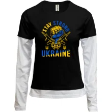 Жіночий лонгслів Комбі "Ukraine stay strong"