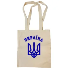 Сумка шопер з гербом і написом «Україна»