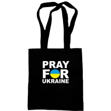 Сумка шопер з написом «Pray for Ukraine» у синьо-жовтому колі