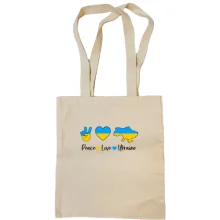 Сумка шоппер Peace Love Ukraine