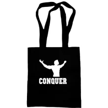 Сумка шопер з атлетом і написом «Conquer»