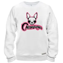 Свитшот с чихуахуа и розовой надписью «CHIHUAHUA»