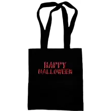 Сумка шоппер с кровавой надписью Happy Halloween