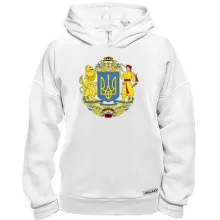 Худи BASE с большим гербом Украины, львом и казаком