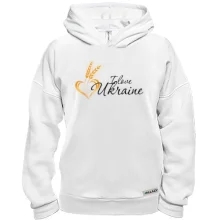 Худи BASE I love Ukraine (сердце из колосков)