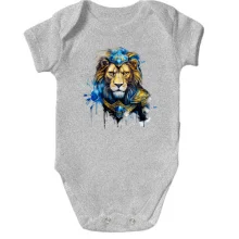 Детское боди Лев в желто-синих доспехах (АРТ) 2