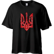 Футболка Oversize Тризуб из стилизованных маков
