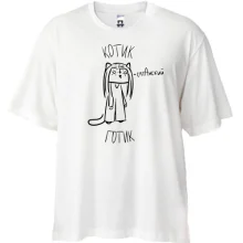 Футболка Oversize с котиком-готиком