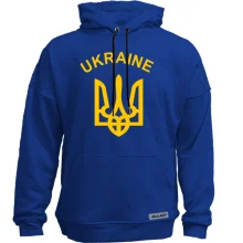 Худи без начеса с надписью «Ukraine» и тризубом