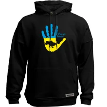 Худи без начеса с фразой «Pray for Ukraine», ладонью и картой