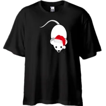 Футболка Oversize с белой крысой