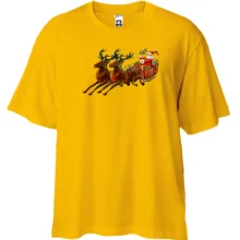 Футболка Oversize с Сантой и оленями 2