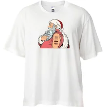 Футболка Oversize с Сантой и татуировками