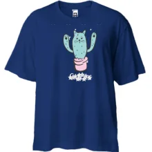 Футболка Oversize з котом кактусом