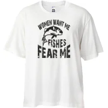 Футболка Oversize Women want me Fish fear me
