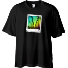 Футболка Oversize Polaroid Summer Time с пальмами