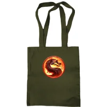 Сумка шоппер с огненным логотипом Mortal Kombat