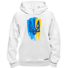Худи BASE с гербом Украины (стилизованный под краску) 3