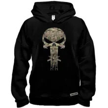 Худи BASE с камуфляжным черепом Punisher и автоматами