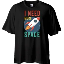Футболка Oversize I need more space с ракетой