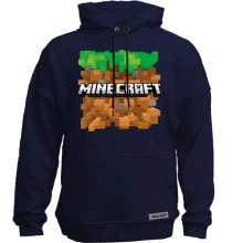 Худи без начеса с блоком земли и логотипом Minecraft