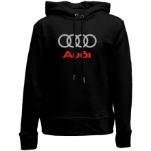 Детское худи без начеса с логотипом Audi