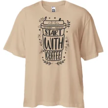Футболка Oversize Start with coffee