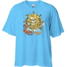 Футболка Oversize зі скелетом жінкою капітаном