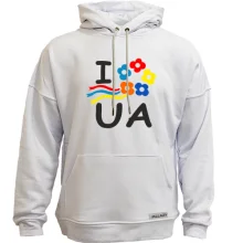 Худи без начеса I love Ukraine с венком