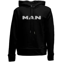 Детское худи без начеса с лаконичным логотипом MAN