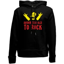 Детское худи без начеса Never too old to rock!