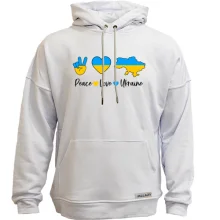 Худи без начеса Peace Love Ukraine