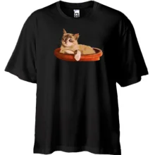 Футболка Oversize Довольный кот в горшке