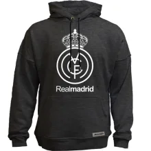 Худи без начеса с белой эмблемой Real Madrid