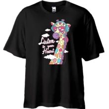 Футболка Oversize Listen to your heart Giraffe
