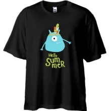Футболка Oversize Hello Summer. Native American Monster