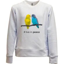 Детский свитшот без начеса Live in peace