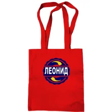 Сумка шоппер с именем Леонид в круге