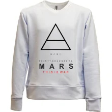 Детский свитшот без начеса с логотипом 30 Seconds to Mars «This Is War»