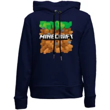 Дитяче худі без начосу з блоком землі та логотипом Minecraft