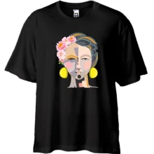 Футболка Oversize Woman with pop art portrait