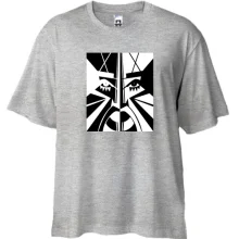 Футболка Oversize Black and white portrait abstraction
