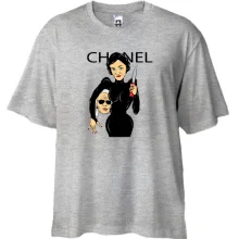 Футболка Oversize Chanel woman with knife