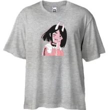 Футболка Oversize Girl with horns